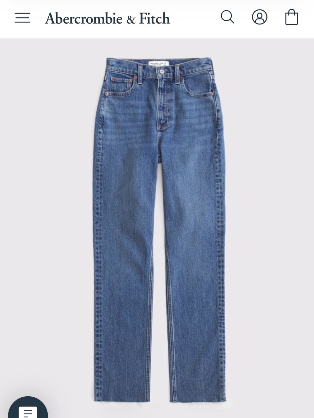 Abercrombie & Fitch Curve Love Ultra High Rise 90s Straight Jeans Medium Sz 34 m